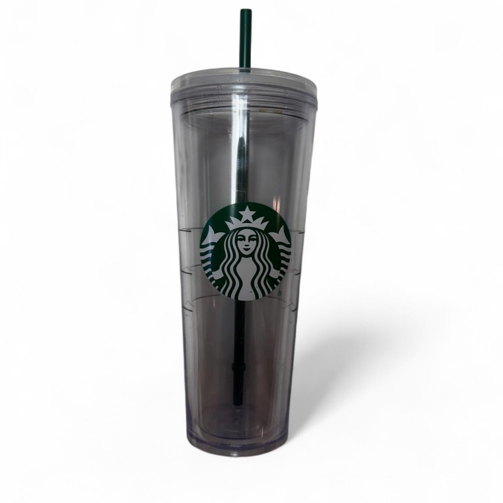 Starbucks clear Tumbler with Green Straw